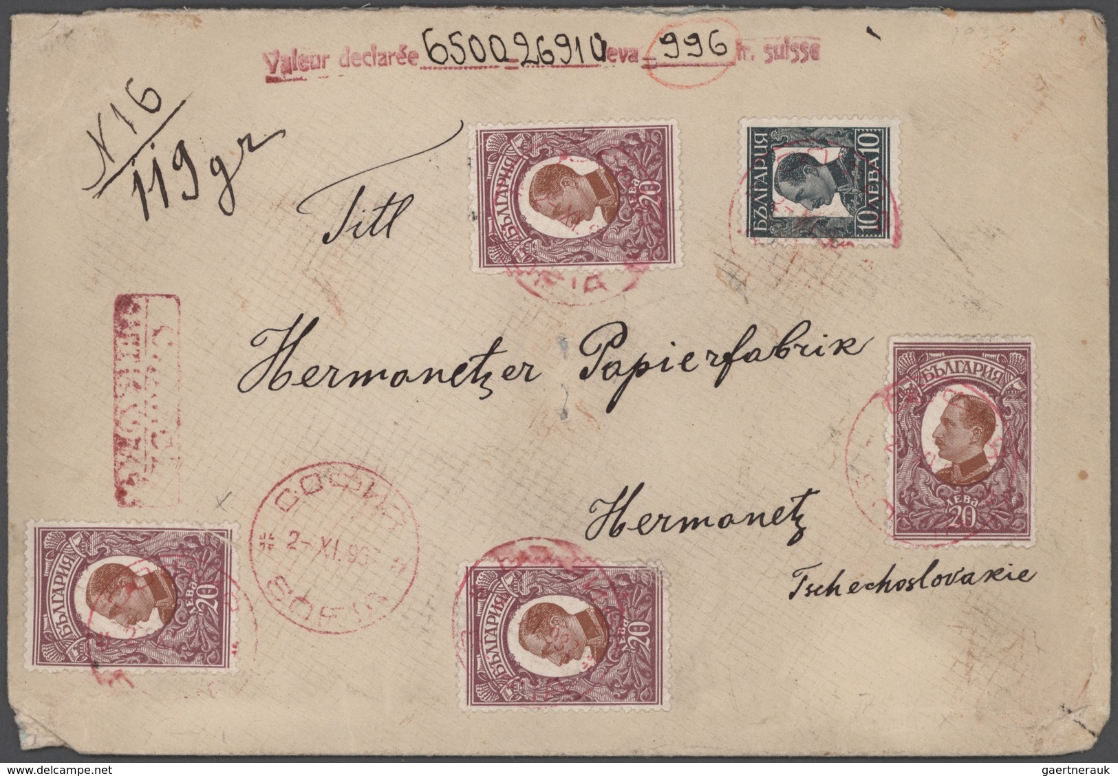 Bulgarien: 1933/1945, Holding Of Apprx. 160 Commercial Covers Bearing Definitive Frankings, Incl. Re - Nuevos