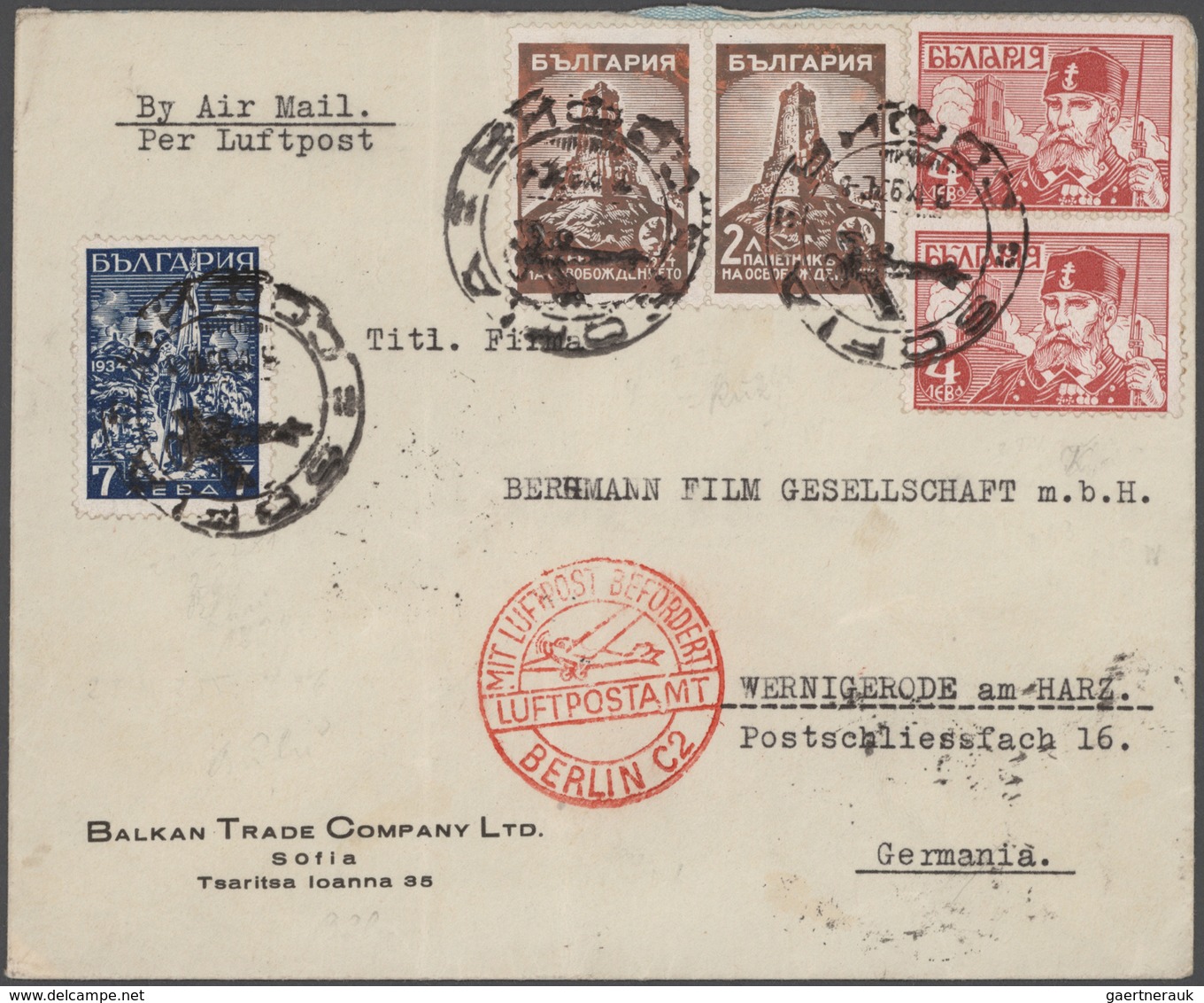 Bulgarien: 1933/1945, Holding Of Apprx. 160 Commercial Covers Bearing Definitive Frankings, Incl. Re - Neufs