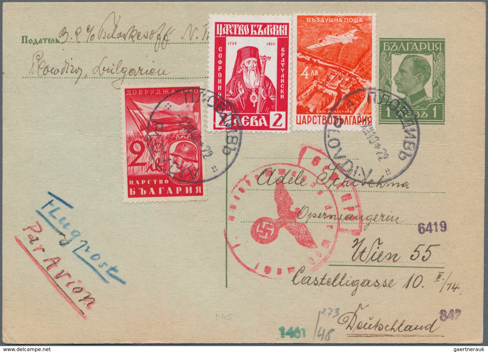 Bulgarien: 1936/1945, Assortmen Of Apprx. 82 Covers/cards, Mainly Commercial Mail, Showing A Nice Ra - Unused Stamps