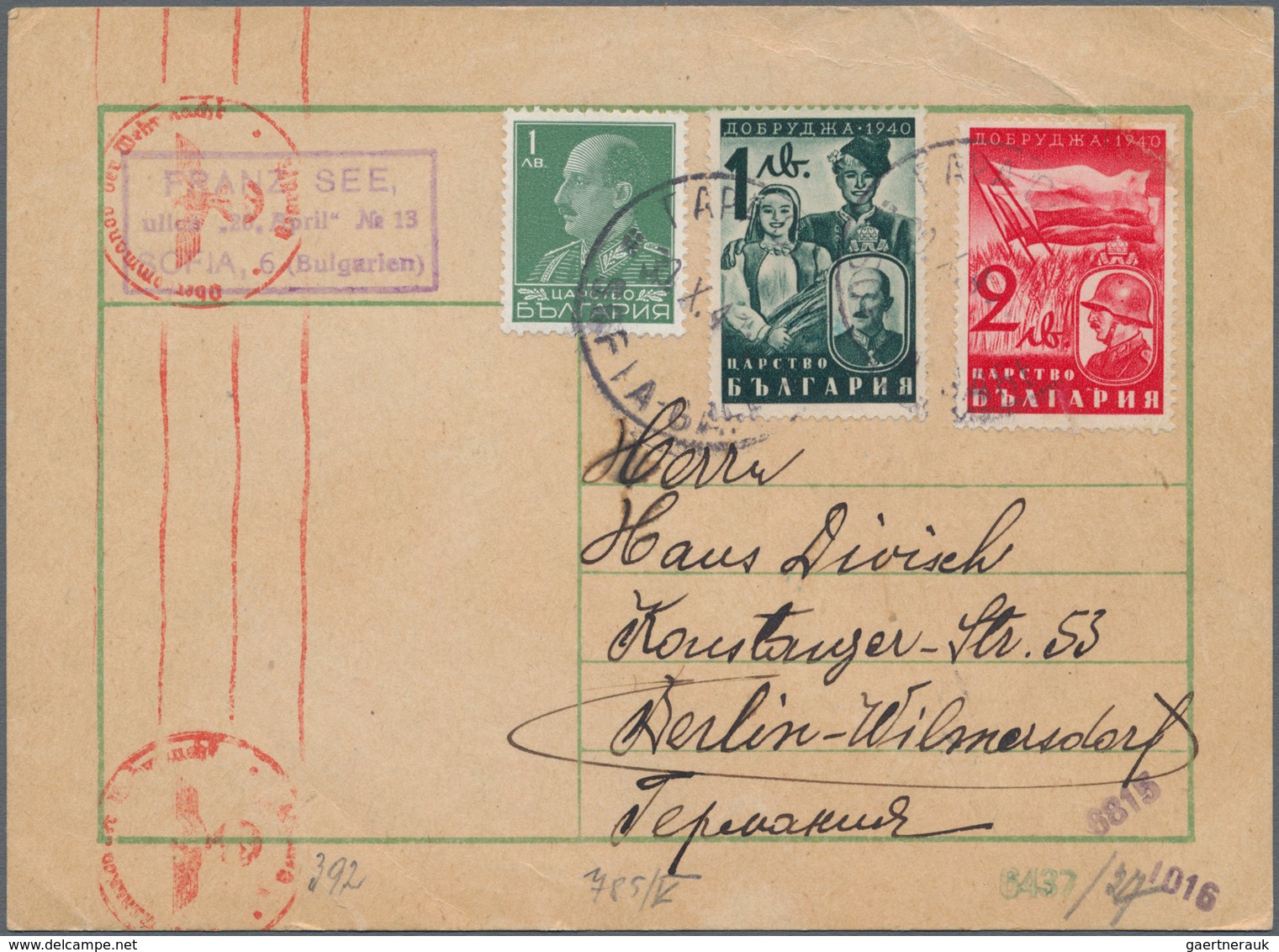 Bulgarien: 1936/1945, Assortmen Of Apprx. 82 Covers/cards, Mainly Commercial Mail, Showing A Nice Ra - Nuevos