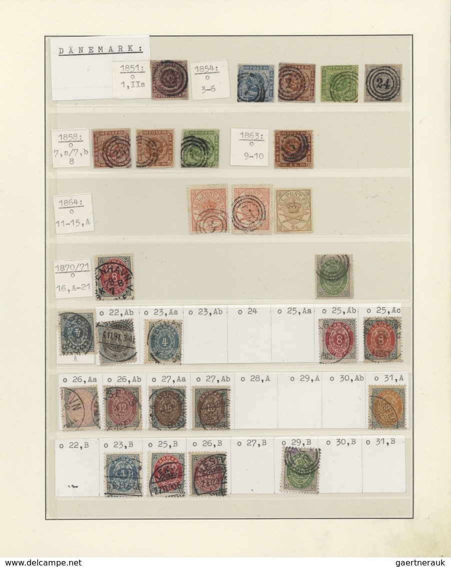 Dänemark: 1851/1992, Mint And Used Collection/accumulation In A Lindner Binder, Showing A Nice Secti - Oblitérés