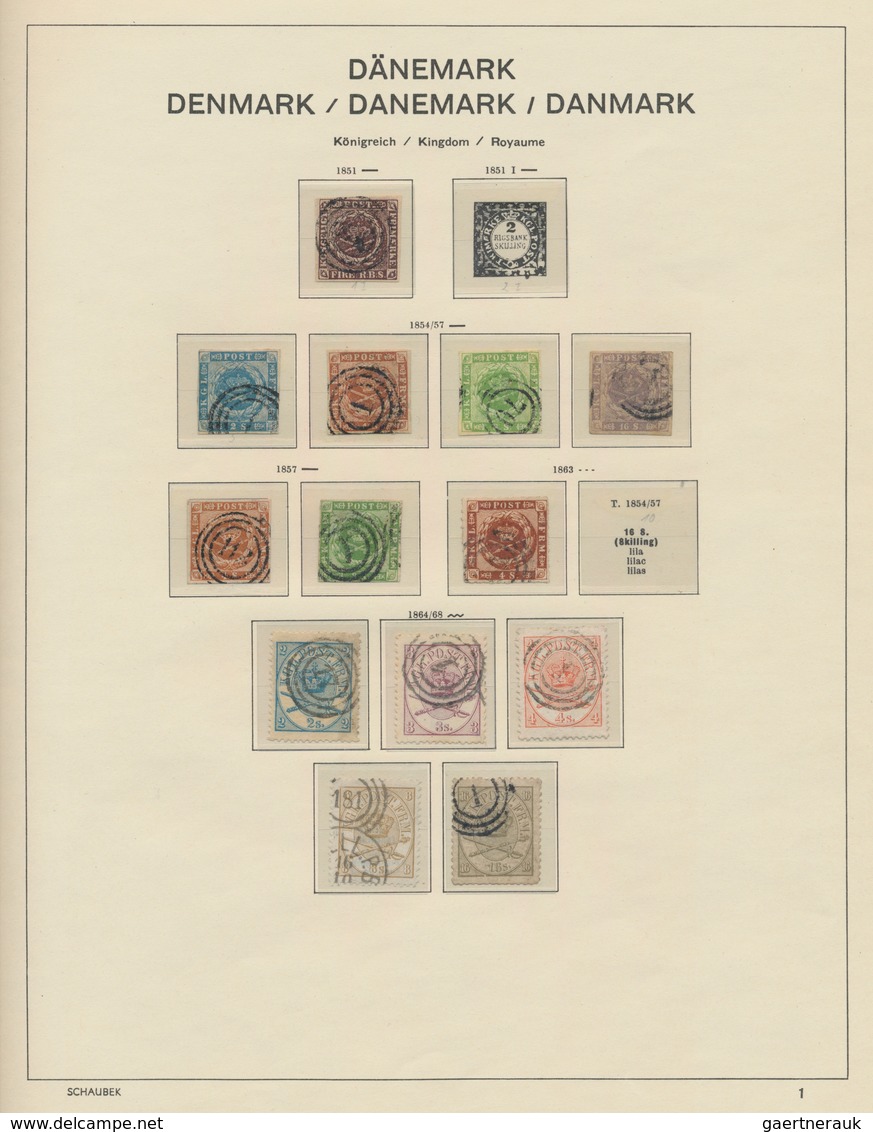 Dänemark: 1951/1970, Used Collection In A Schaubek Album, From Nice Section Classic Period, 1912+191 - Oblitérés