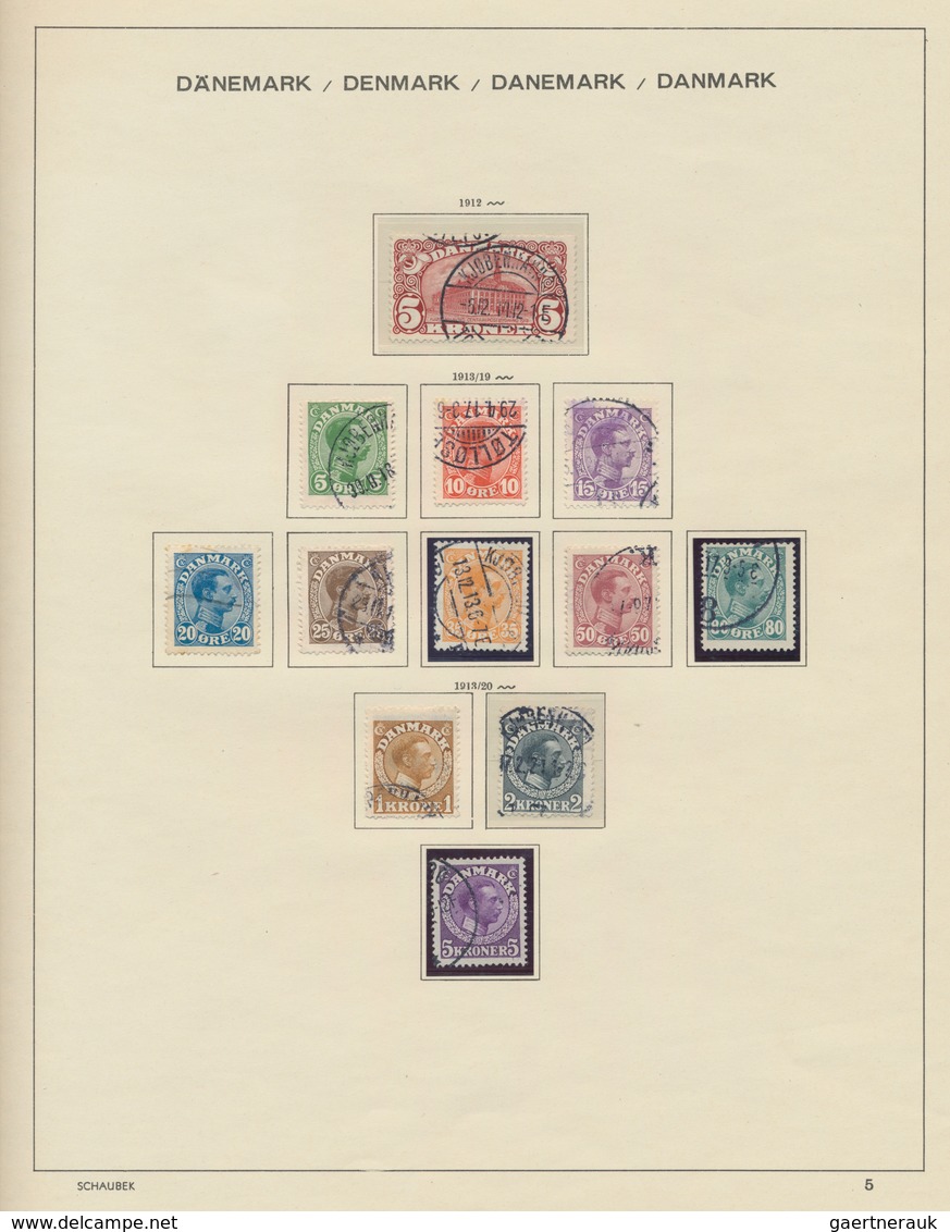 Dänemark: 1951/1970, Used Collection In A Schaubek Album, From Nice Section Classic Period, 1912+191 - Usado
