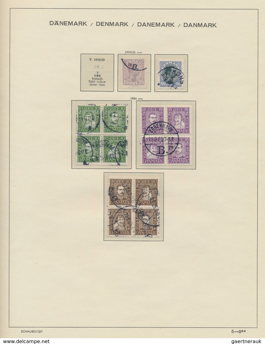 Dänemark: 1951/1970, Used Collection In A Schaubek Album, From Nice Section Classic Period, 1912+191 - Gebruikt