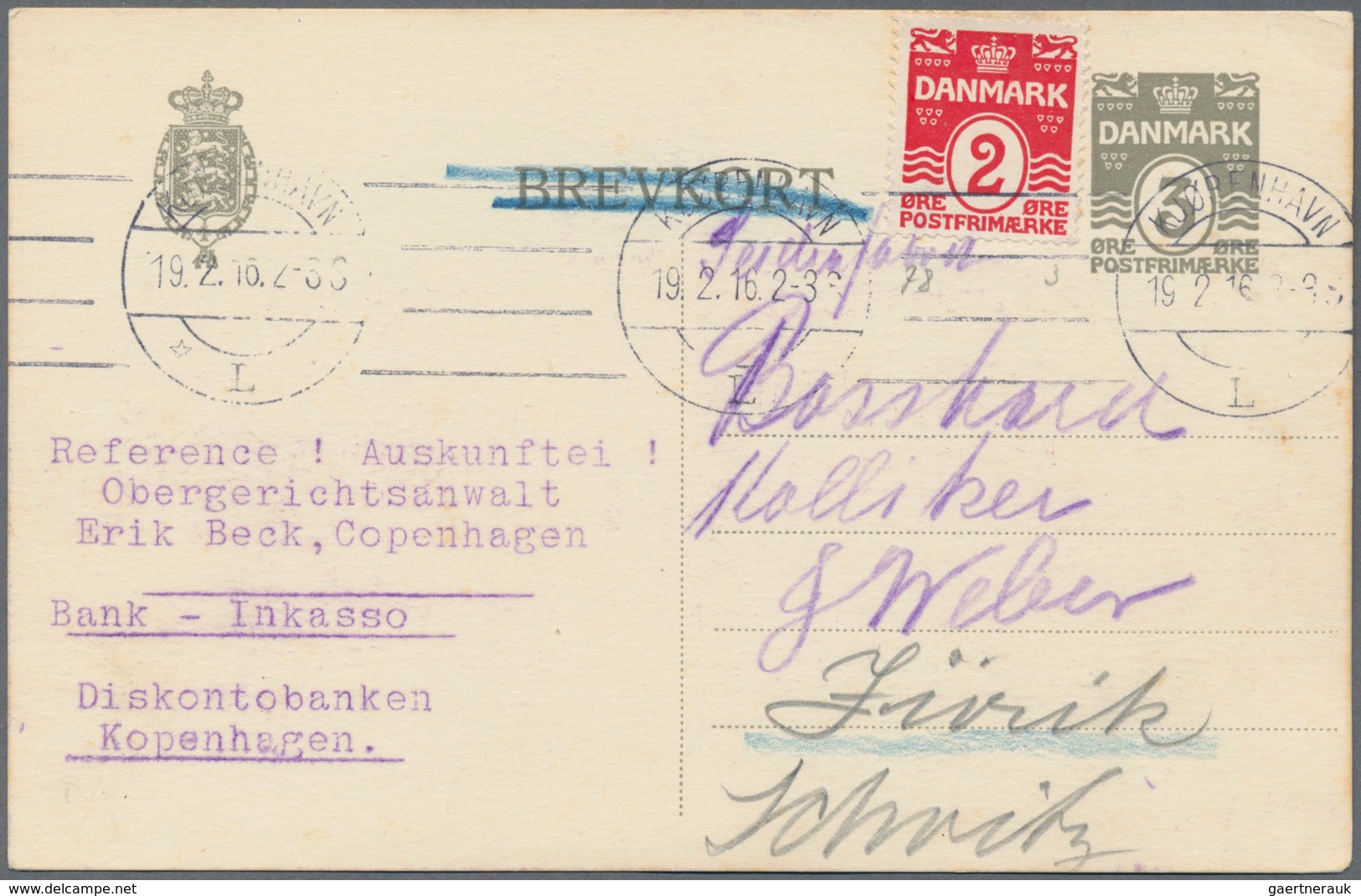 Dänemark - Ganzsachen: 1914-1954: Collection Of About 200 Postal Stationery Cards On Pages With Desc - Entiers Postaux