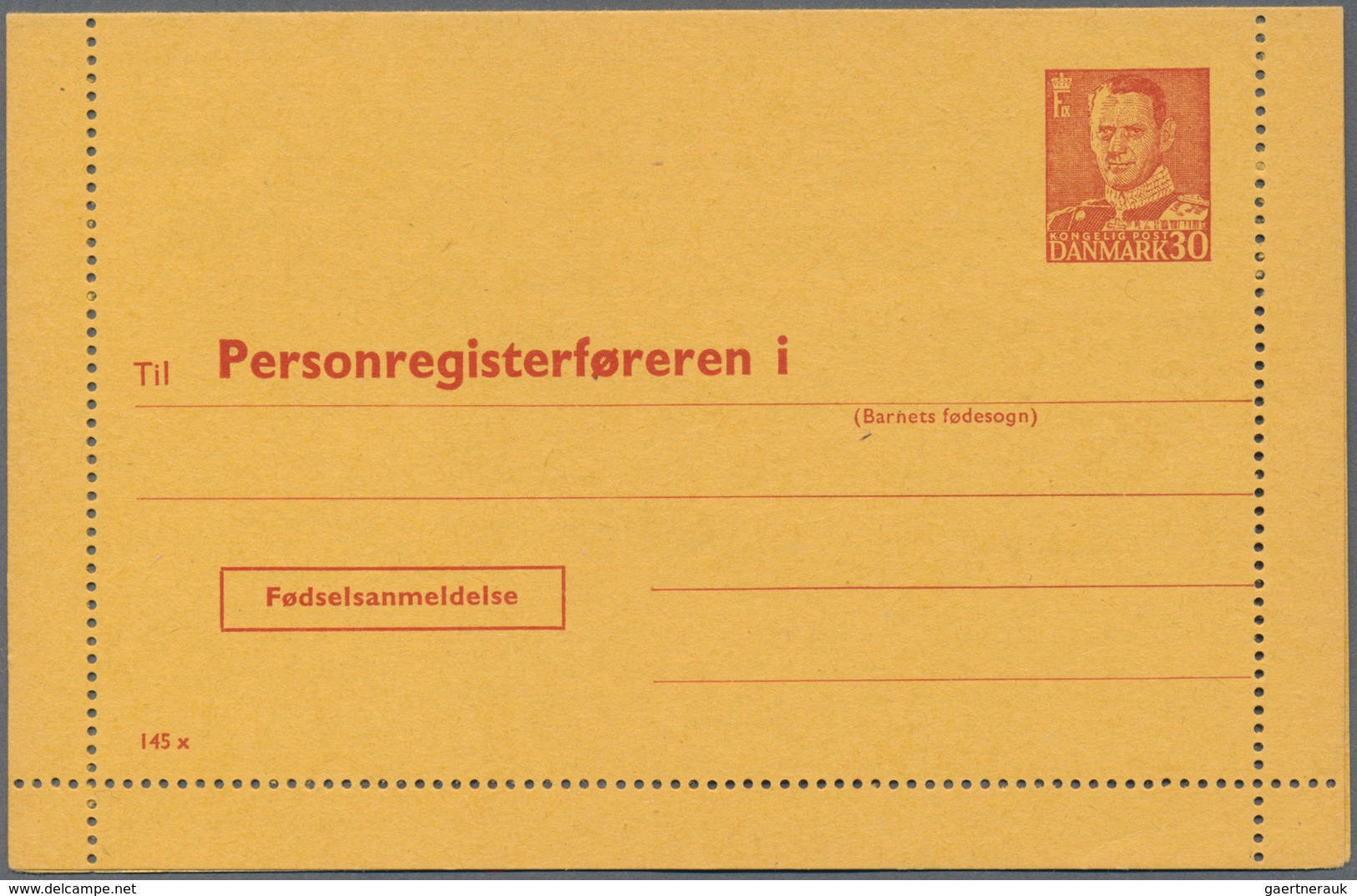 Dänemark - Ganzsachen: 1953-67: Six Official Letter Cards For Birth Announcements, All Different, Fr - Postwaardestukken