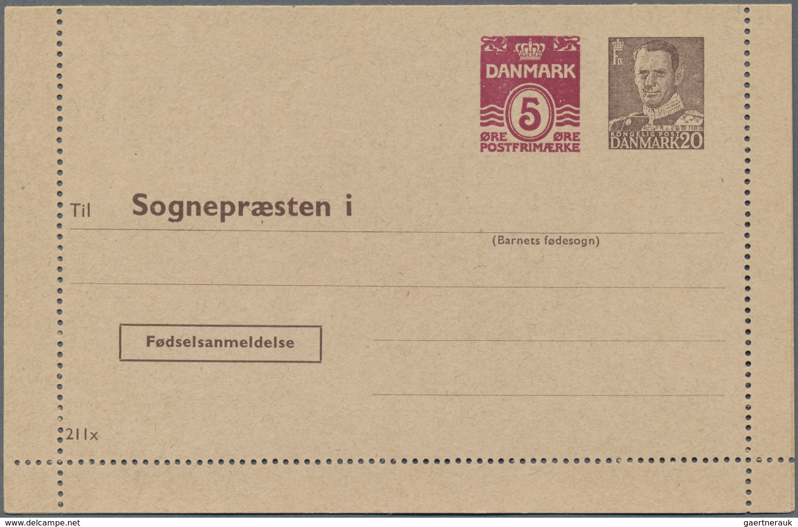 Dänemark - Ganzsachen: 1953-67: Six Official Letter Cards For Birth Announcements, All Different, Fr - Enteros Postales