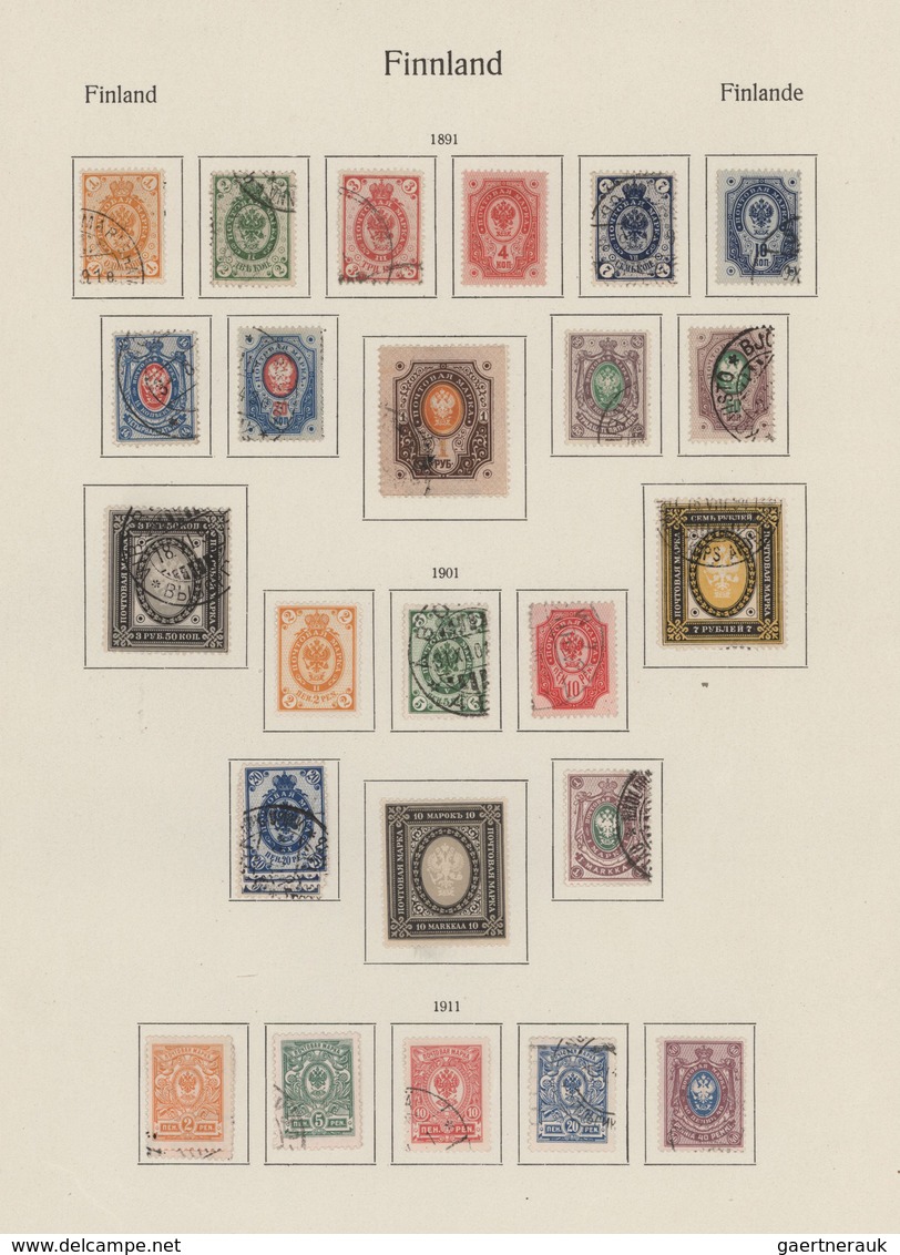 Finnland: 1856/1911, Mainly Used Collection Of Classic And Semi-classic Period On Ancient Album Page - Usados