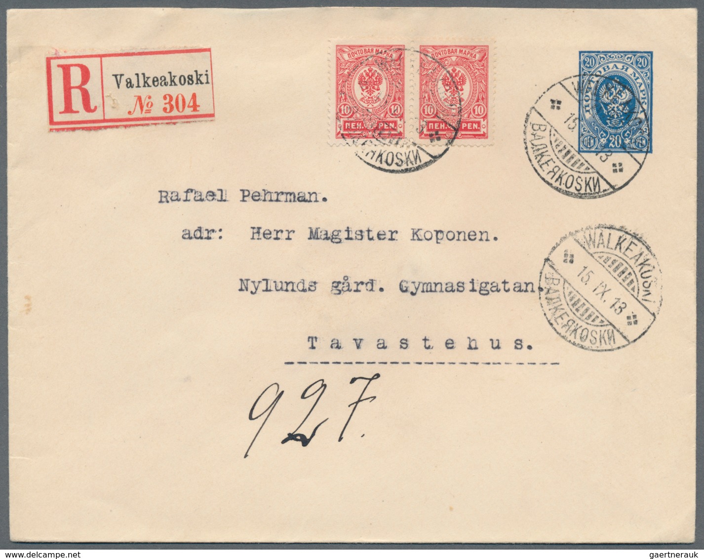 Finnland: 1870/1990, Holding Of Ca. 150 Letters, Cards And Postal Stationery, Incl. Registered Mail, - Oblitérés