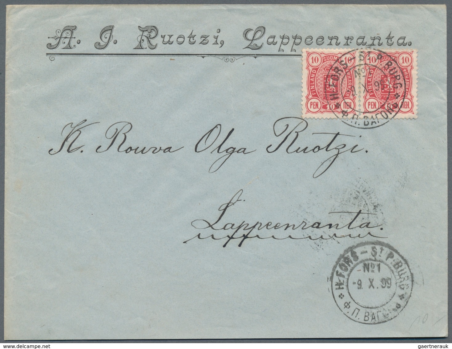 Finnland: 1870/1990, holding of ca. 150 letters, cards and postal stationery, incl. registered mail,