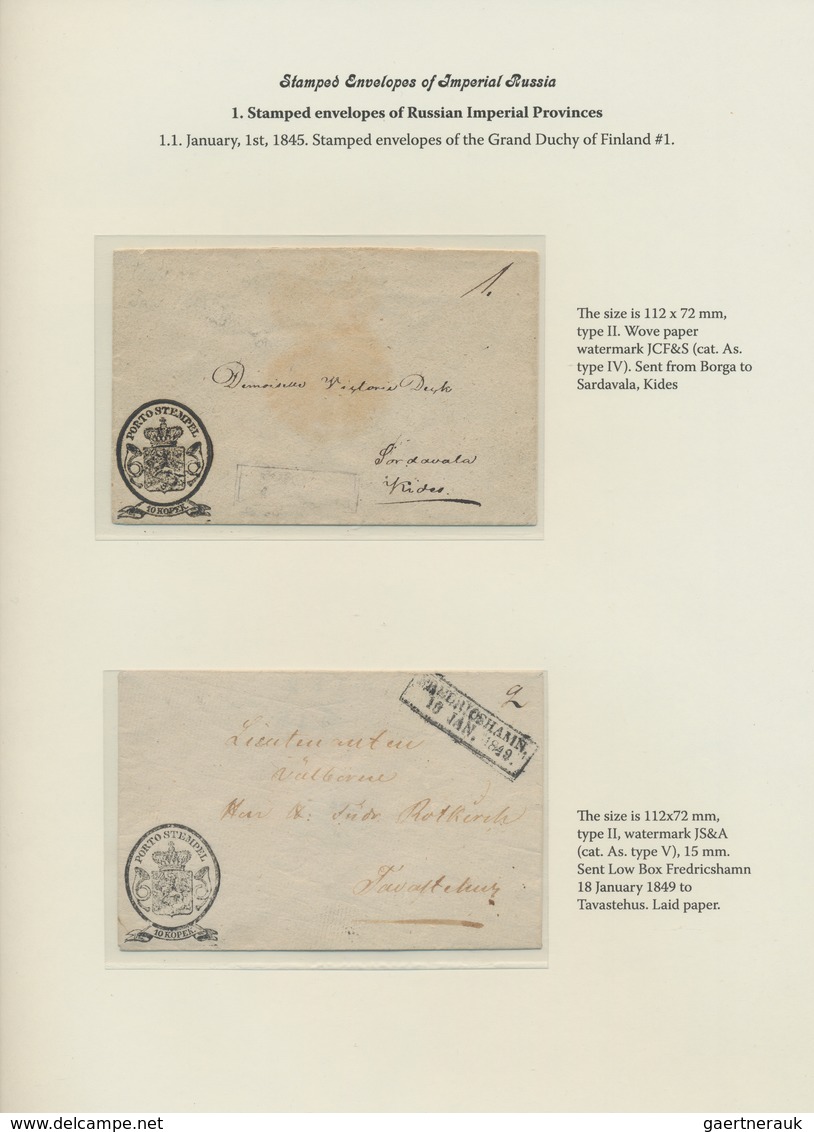 Finnland - Ganzsachen: 1845/60 1st part of the international gold medal collection "Postal stationer