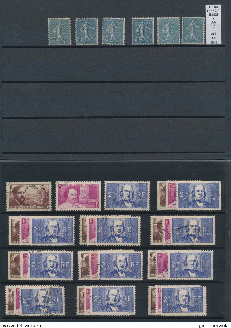 Frankreich: 1849/1955 (ca.), FRENCH PHILATELIC TREASURE, sophisticated accumulation on stockcards wi