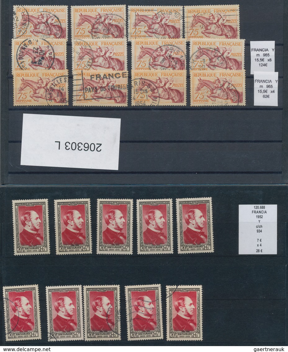 Frankreich: 1849/1955 (ca.), FRENCH PHILATELIC TREASURE, sophisticated accumulation on stockcards wi