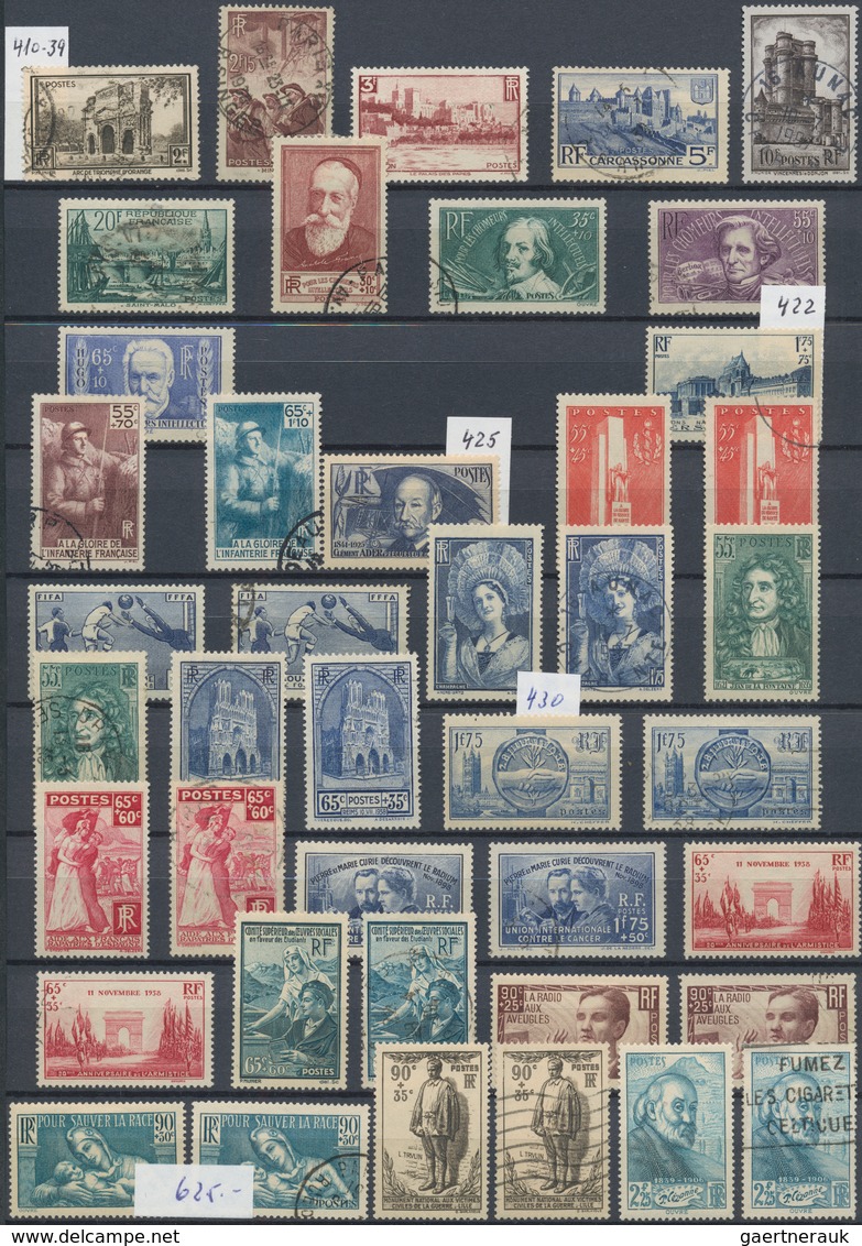 Frankreich: 1849/2000, Used And Mint Collection/holding In Three Thick Stockbooks, Well Filled And S - Colecciones Completas