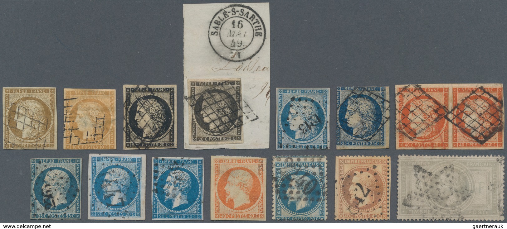 Frankreich: 1849-69: Group Of 15 Classic And Semi-classic Stamps, From No.1 10c. To 1869 5f., With C - Collections