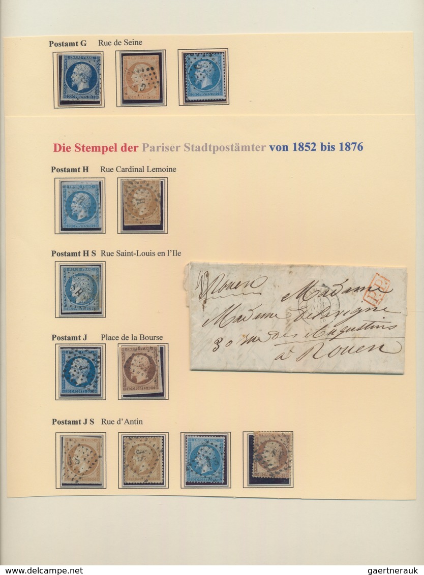 Frankreich: 1852-76, PARIS: Collection Of All Types Of Cancellations Of All The Paris Post Offices 1 - Verzamelingen