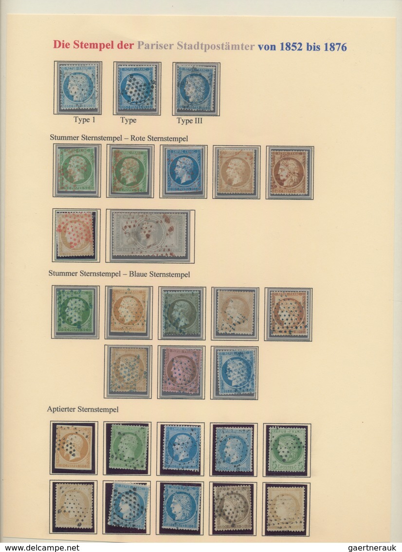 Frankreich: 1852-76, PARIS: Collection Of All Types Of Cancellations Of All The Paris Post Offices 1 - Collections