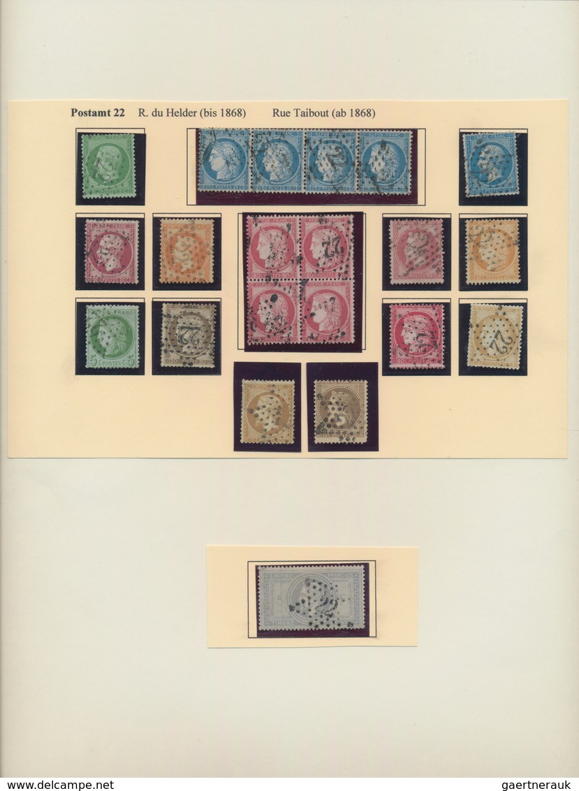 Frankreich: 1852-76, PARIS: Collection Of All Types Of Cancellations Of All The Paris Post Offices 1 - Collections