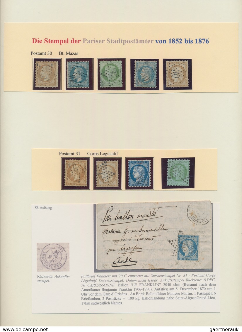 Frankreich: 1852-76, PARIS: Collection Of All Types Of Cancellations Of All The Paris Post Offices 1 - Collections