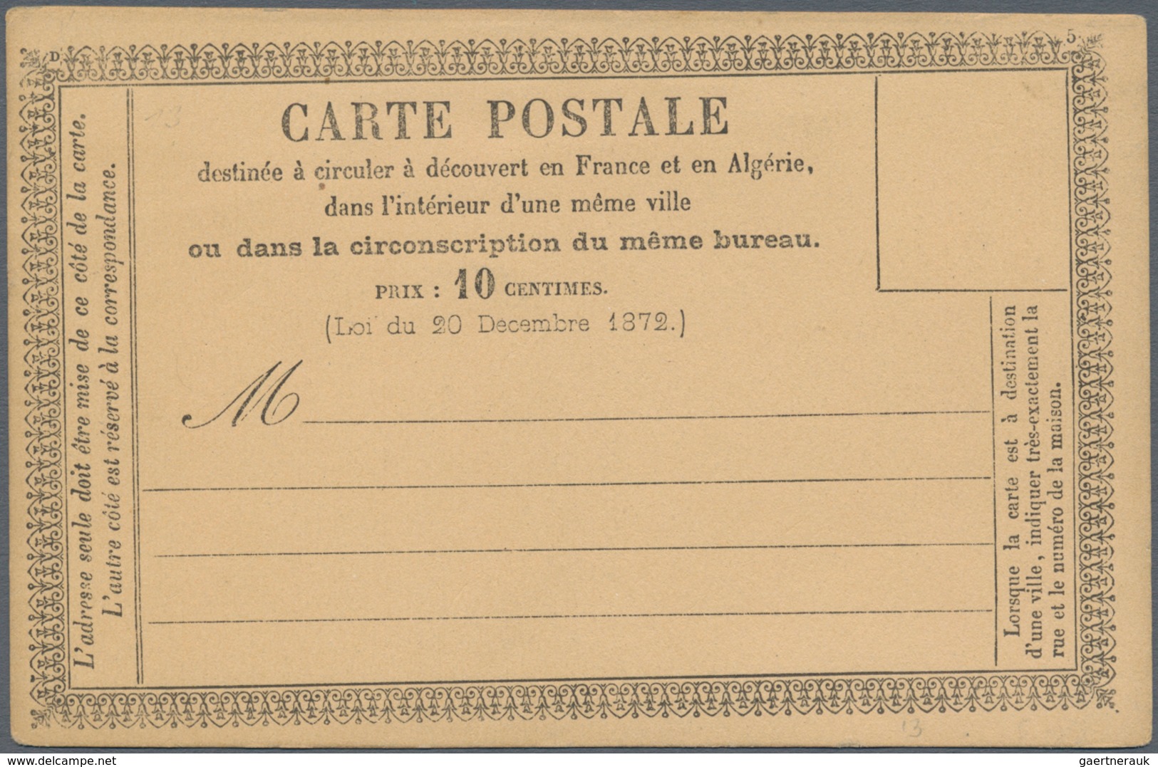 Frankreich: 1873 Approx. 40 Precursor Cards (cartes Précuseurs), Representing All Types, Incl. 1A (w - Verzamelingen