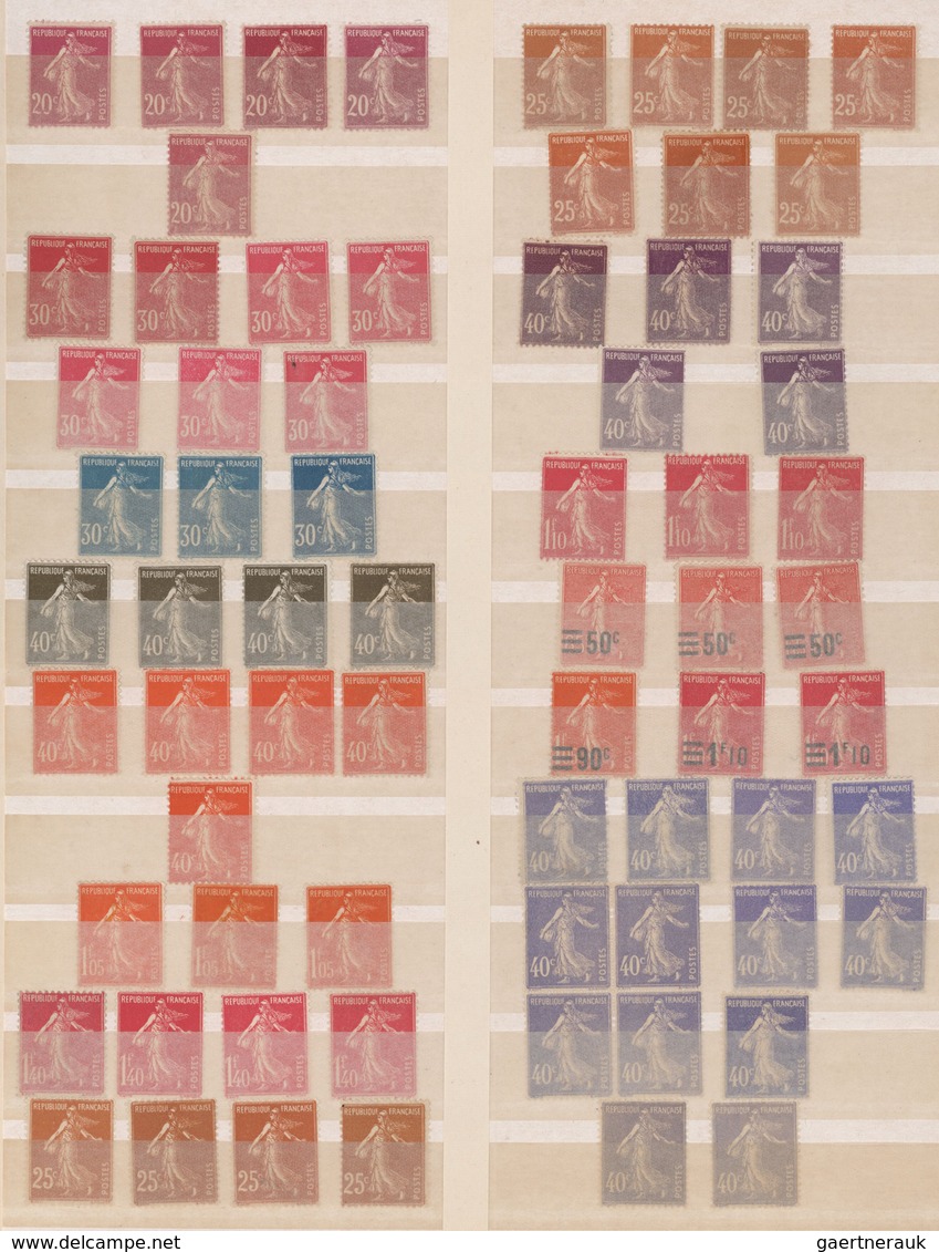 Frankreich: 1903/1933, Mint Collection/accumulation Of Apprx. 340 Stamps Of The SEMEUSE Issues (lign - Verzamelingen