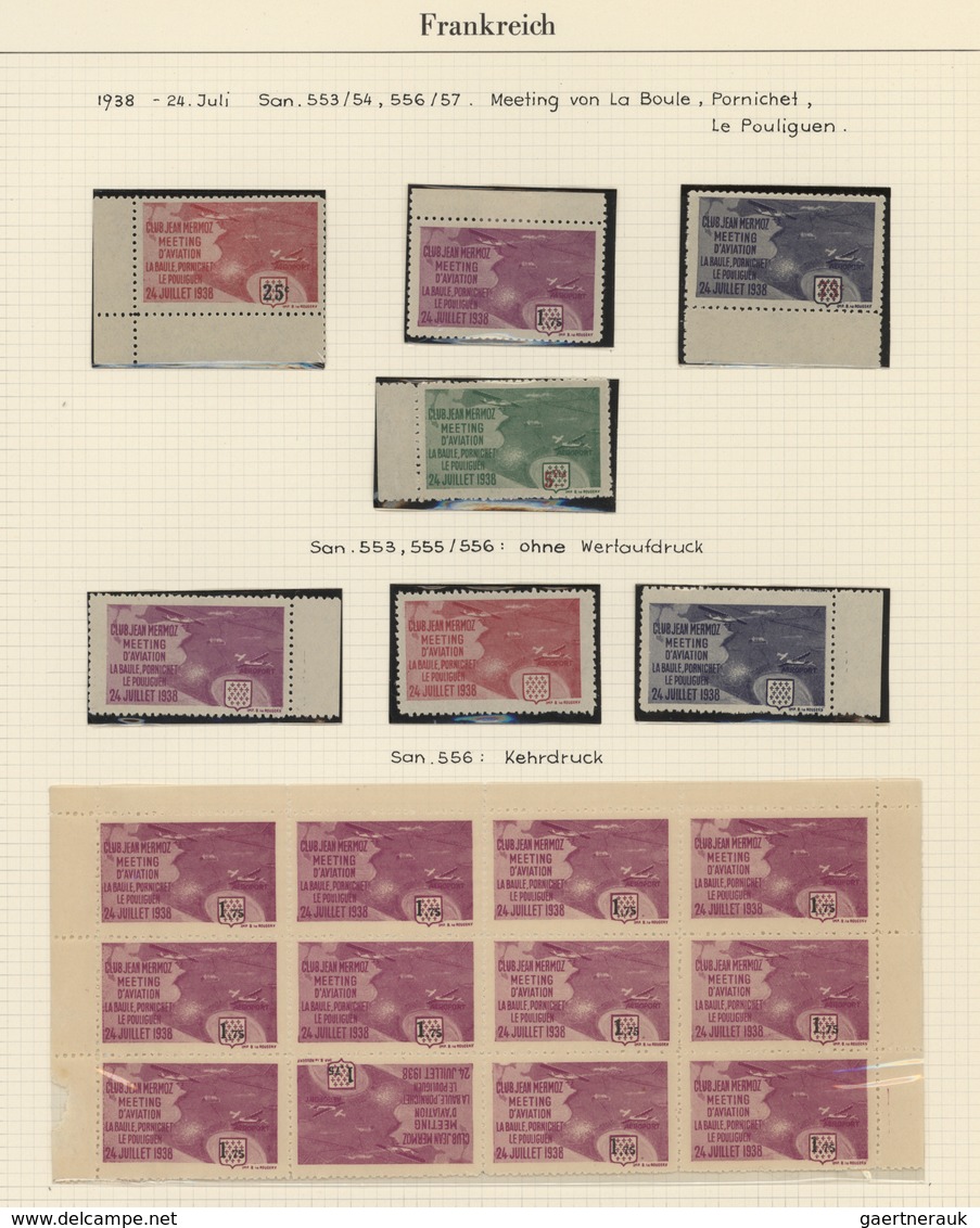 Frankreich: 1912/1924, FLUGPOST FRANKREICH, Tolle Spezialsammlung Auf Blättern Im Klemmbinder, Ab 19 - Sammlungen