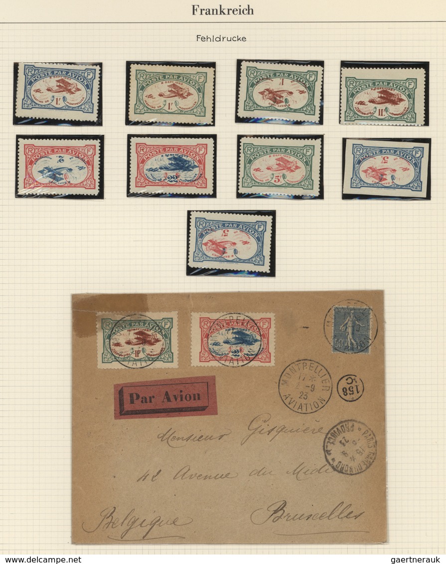 Frankreich: 1912/1924, FLUGPOST FRANKREICH, Tolle Spezialsammlung Auf Blättern Im Klemmbinder, Ab 19 - Collections