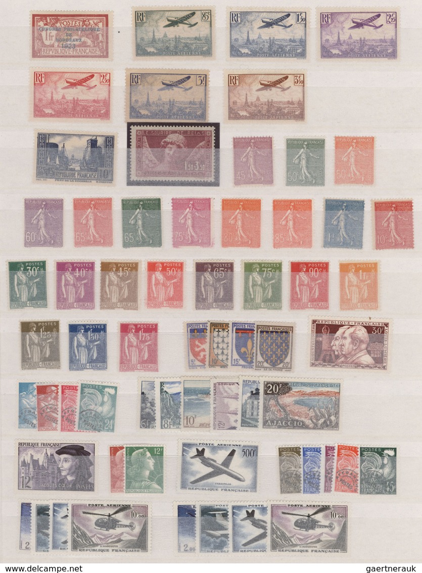 Frankreich: 1923/1970 (ca.), Mint Assortment On Stockpage, E.g. 1923 Bordeaux, 1930 Le Sourire De Re - Sammlungen