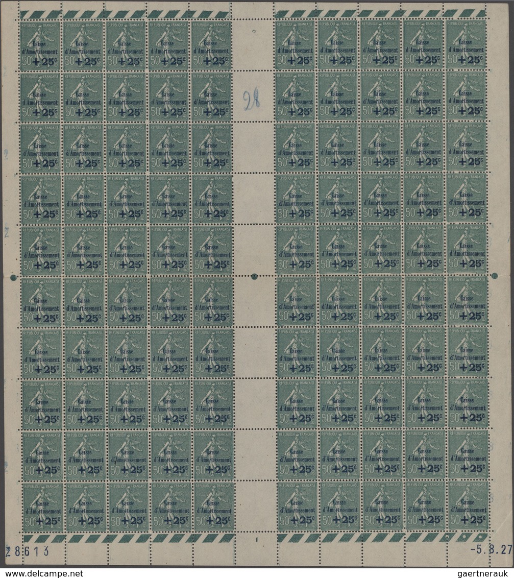 Frankreich: 1927, National Debt Fund, Complete Set Of Three Values In (folded/partly Separated) Gutt - Sammlungen