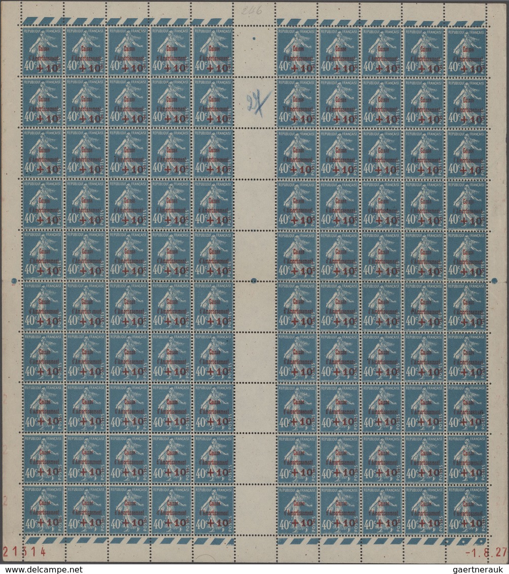 Frankreich: 1927, National Debt Fund, Complete Set Of Three Values In (folded/partly Separated) Gutt - Verzamelingen