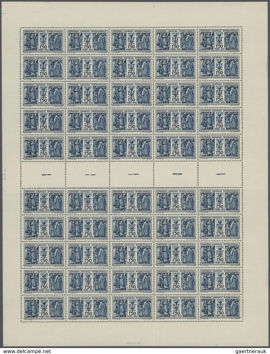 Frankreich: 1931, International Colonial Exhibition Paris, 1.50fr. Blue, 100 Copies Unmounted Mint W - Verzamelingen