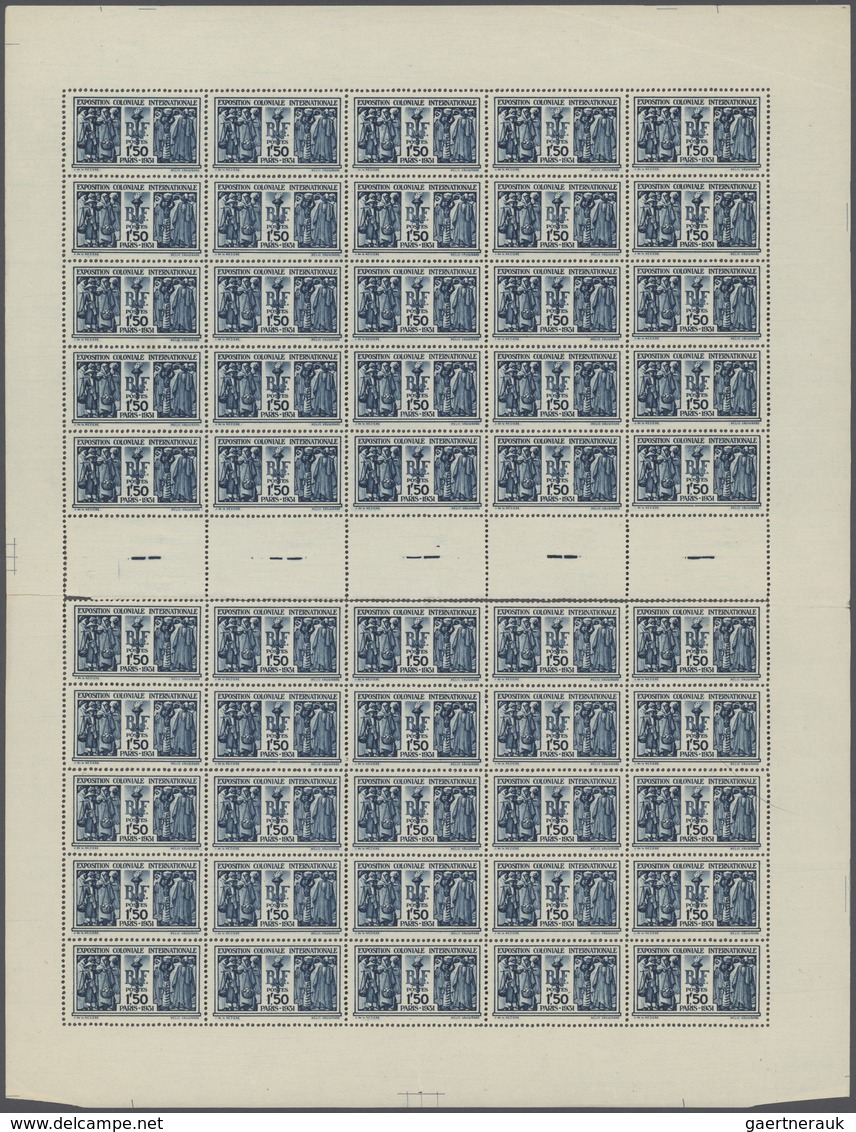 Frankreich: 1931, International Colonial Exhibition Paris, 1.50fr. Blue, 100 Copies Unmounted Mint W - Verzamelingen