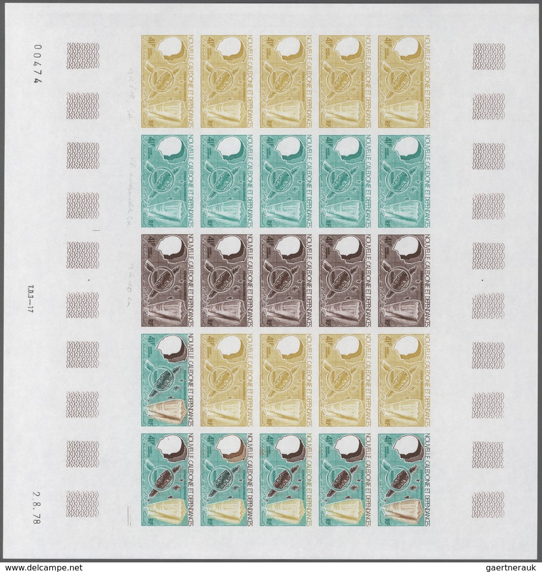 Frankreich: 1961/1979, France and area, IMPERFORATE COLOUR PROOFS, MNH assortment of 33 complete she