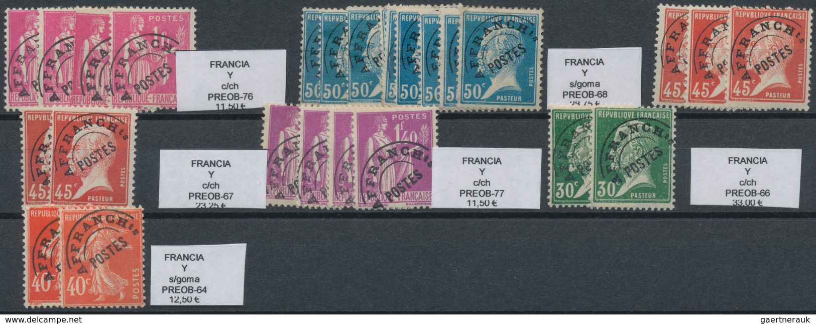 Frankreich - Vorausentwertungen: 1923/1941, Lot Of Apprx. 145 Stamps Of Various Issues, Incl. Better - Otros & Sin Clasificación