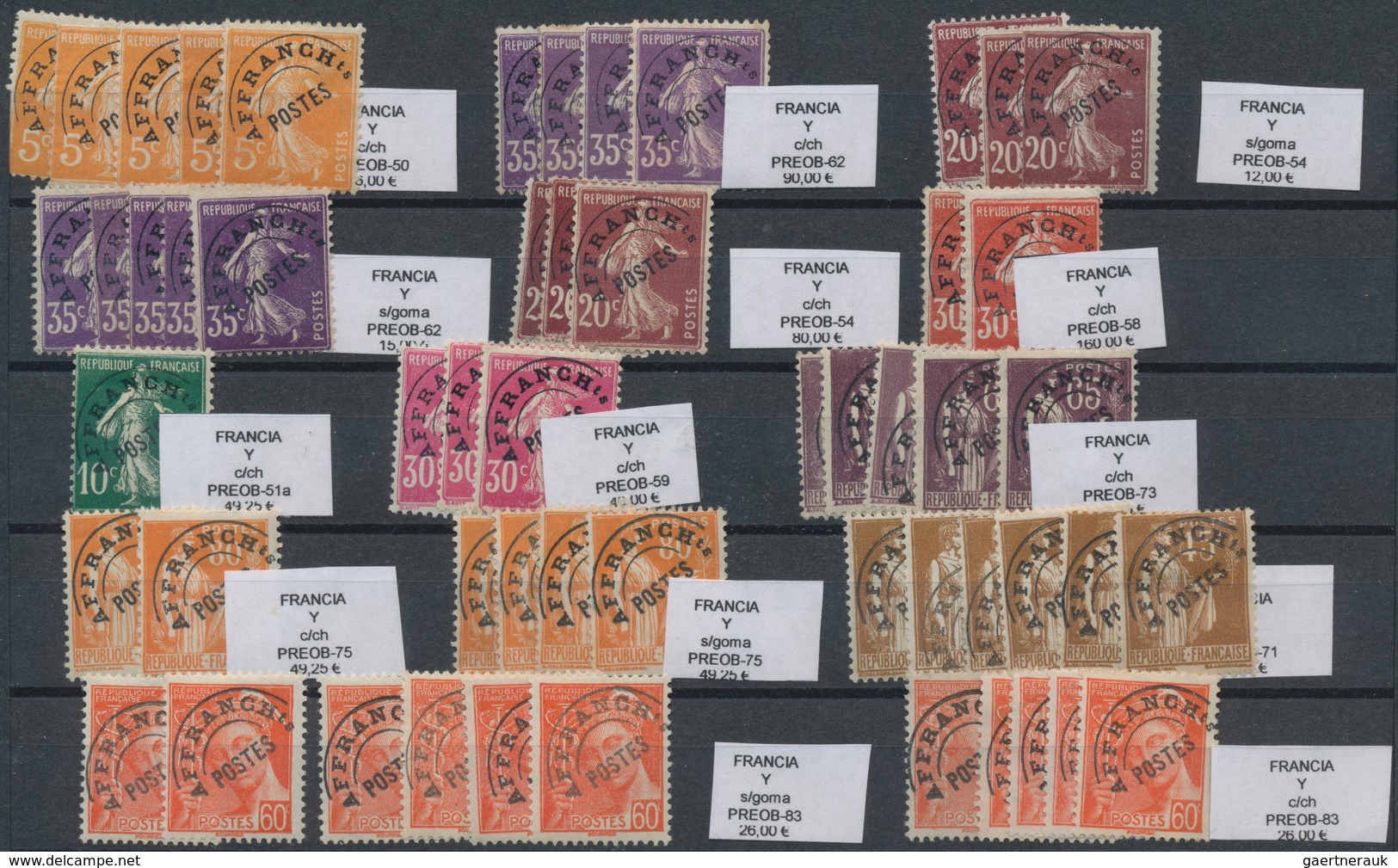 Frankreich - Vorausentwertungen: 1923/1941, Lot Of Apprx. 145 Stamps Of Various Issues, Incl. Better - Sonstige & Ohne Zuordnung