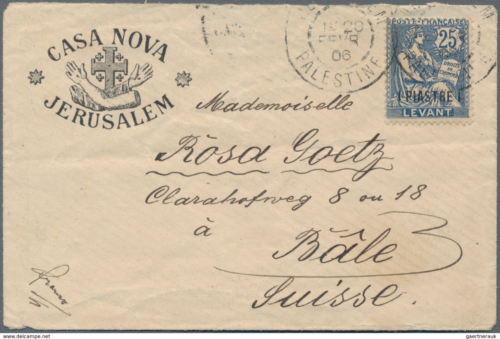 Französische Post In Der Levante: 1857/1913 Ca., French P.O. Palestine, Interesting Collection With - Otros & Sin Clasificación