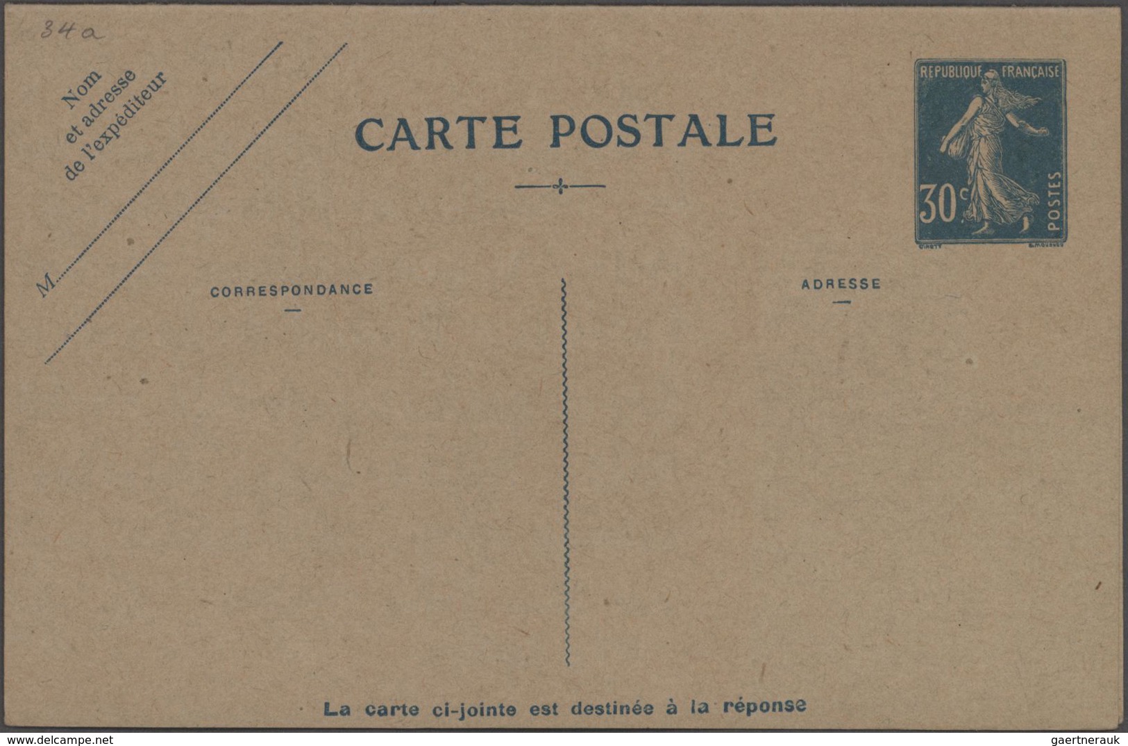 Frankreich - Ganzsachen: 1870/1935 Collection Of About 270 Unused And Used Postal Stationeries In La - Andere & Zonder Classificatie