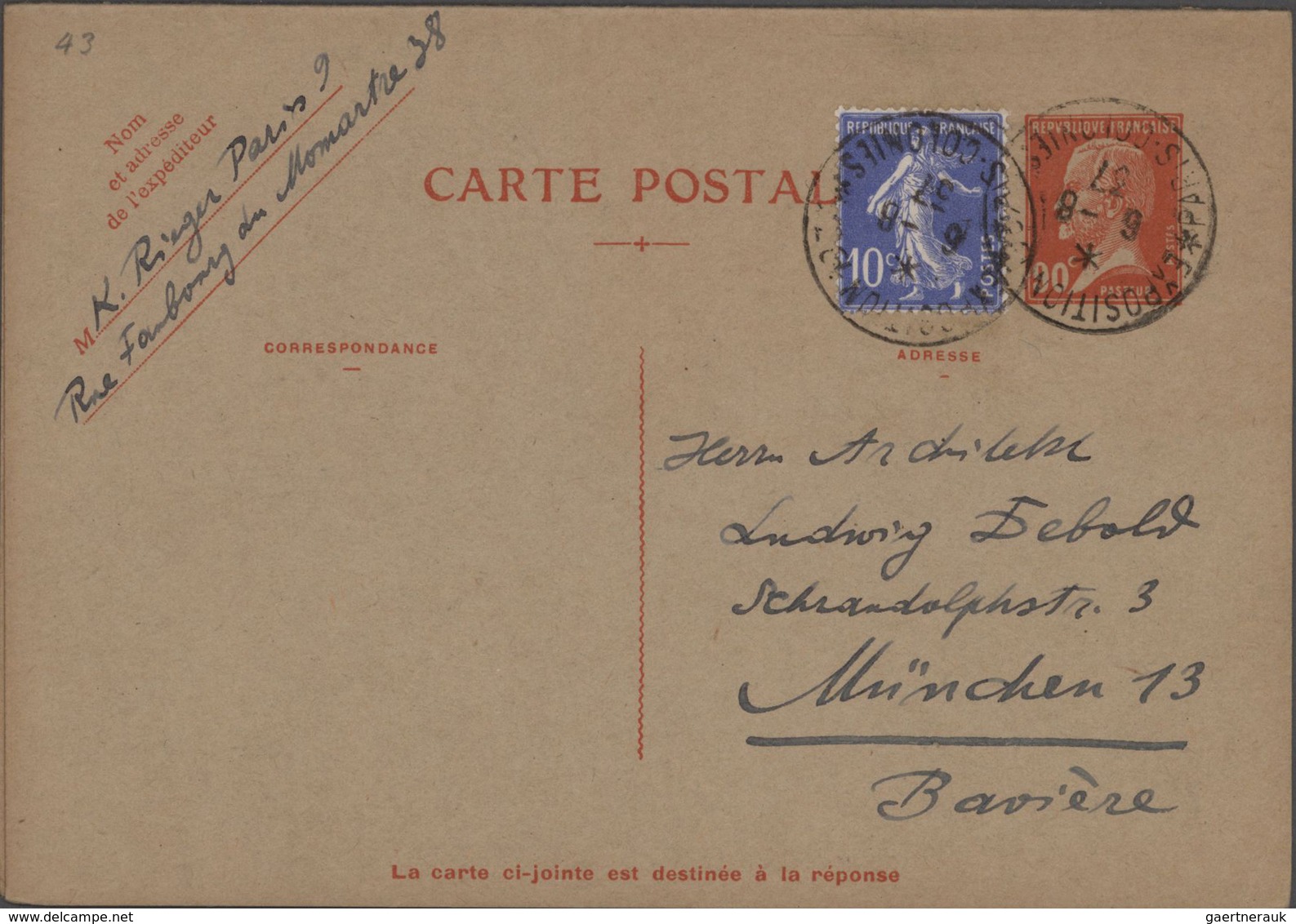 Frankreich - Ganzsachen: 1870/1935 Collection of about 270 unused and used postal stationeries in la