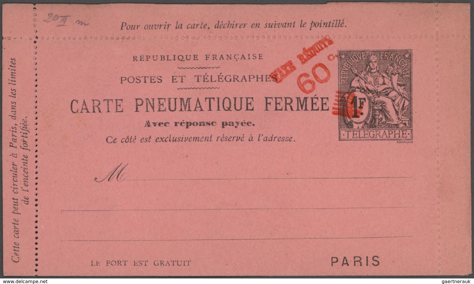 Frankreich - Ganzsachen: 1870/1935 Collection of about 270 unused and used postal stationeries in la