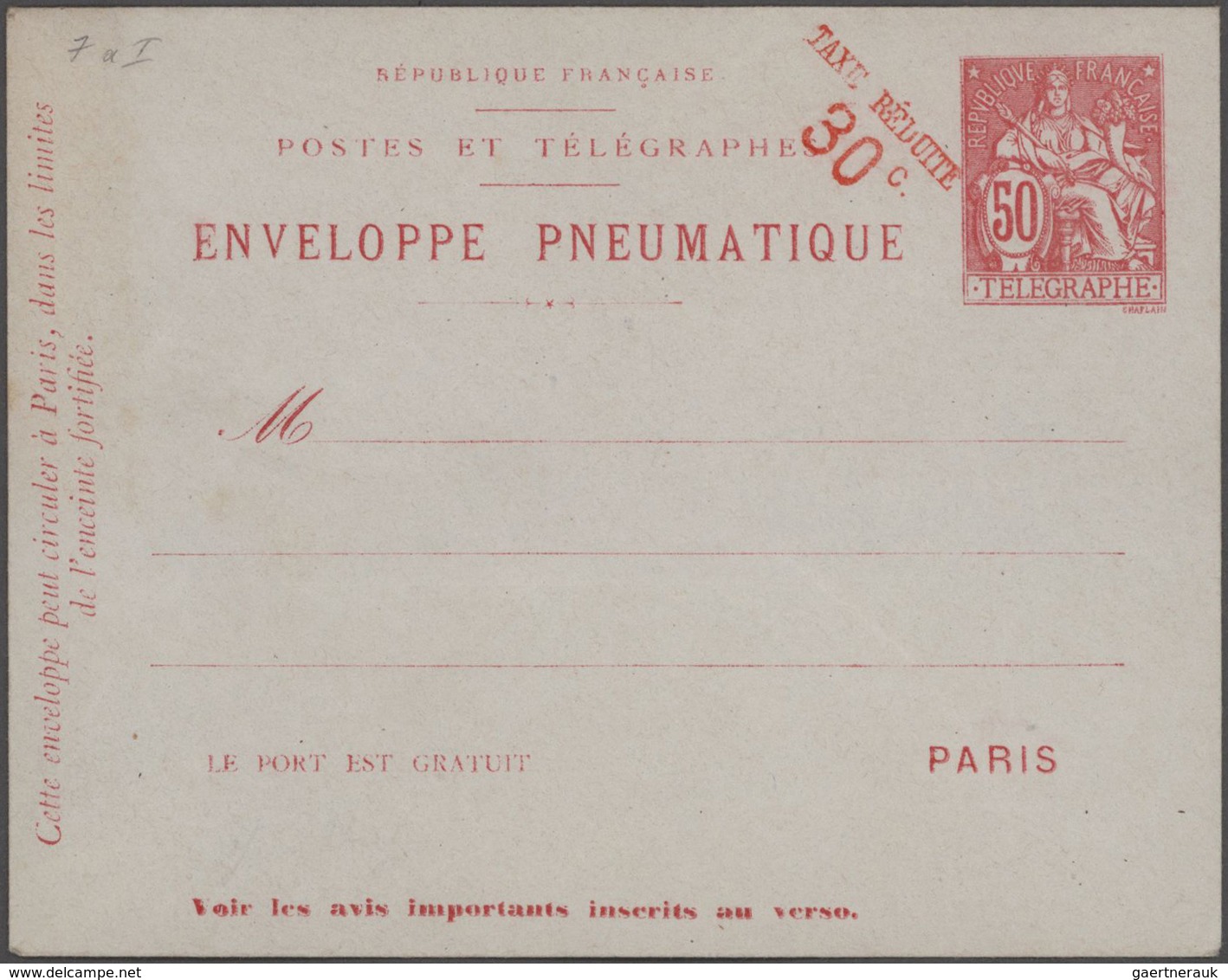 Frankreich - Ganzsachen: 1870/1935 Collection of about 270 unused and used postal stationeries in la