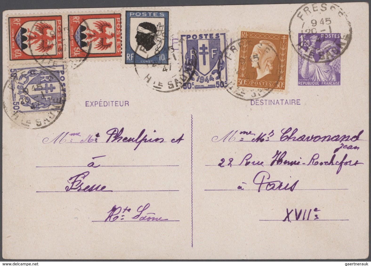 Frankreich - Ganzsachen: 1873/1943, Assortment Of Apprx. 105 Stationeries Incl. 50 Pieces "1873 Type - Sonstige & Ohne Zuordnung