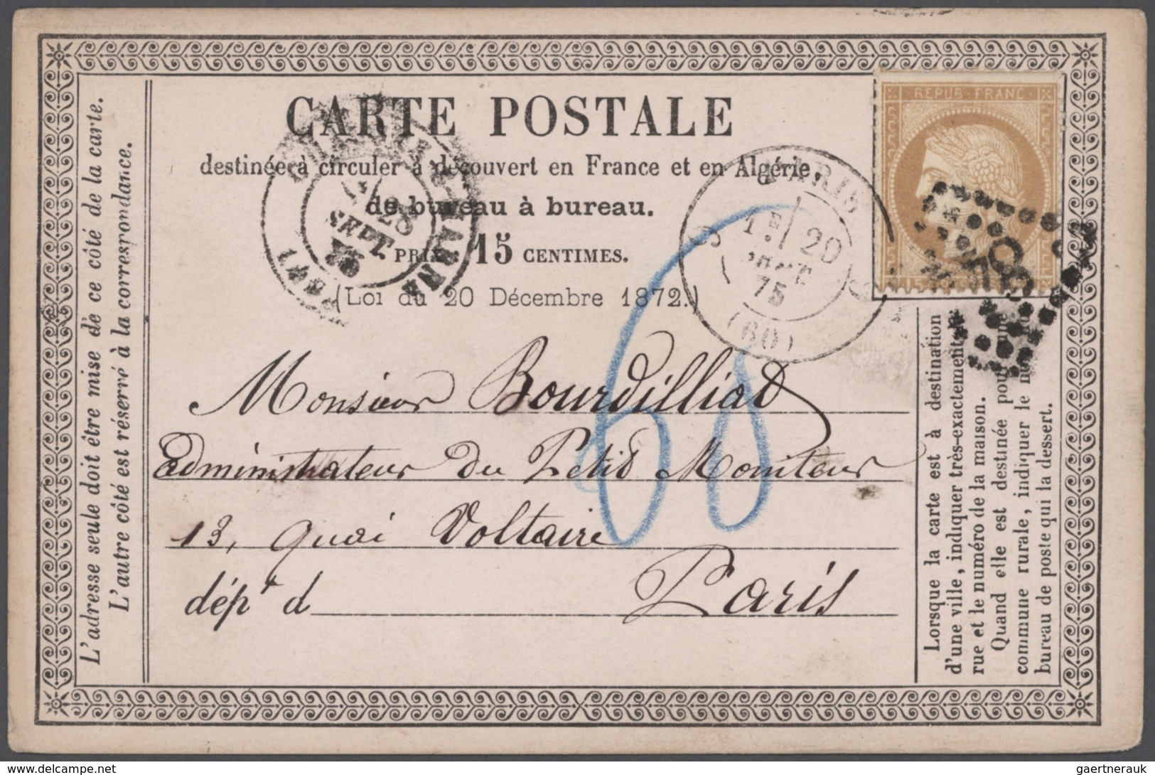Frankreich - Ganzsachen: 1873/1943, assortment of apprx. 105 stationeries incl. 50 pieces "1873 type