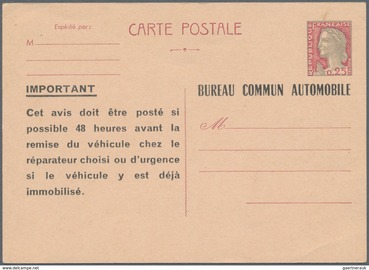 Frankreich - Ganzsachen: 1878/1960, Collection Of Approx. 750 Unused Postal Stationeries, Postal Sta - Otros & Sin Clasificación