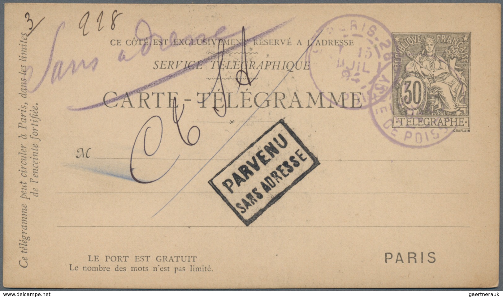 Frankreich - Ganzsachen: 1884/94, Accumulation Of Ca. 260 Postal Stationery Cards Used By Tube Mail - Sonstige & Ohne Zuordnung