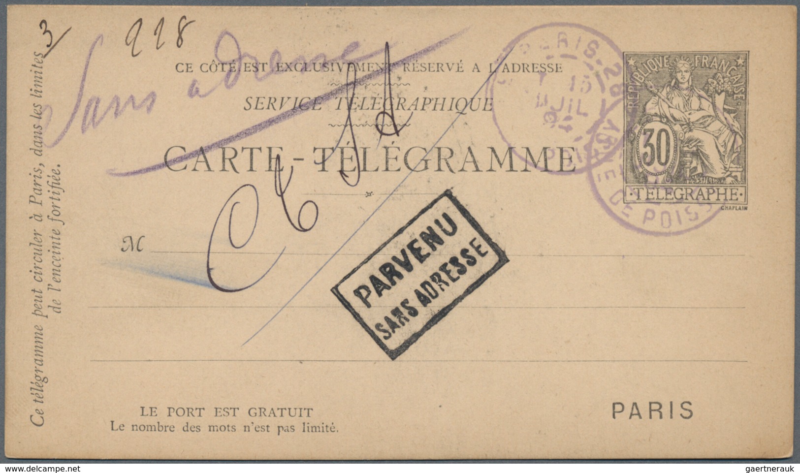 Frankreich - Ganzsachen: 1884/94, Accumulation Of Ca. 260 Postal Stationery Cards Used By Tube Mail - Andere & Zonder Classificatie