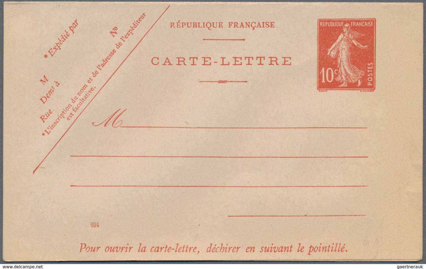 Frankreich - Ganzsachen: 1906/26 Ca. 130 Unused And Used Lettercards, All Type Semeuse Camée, All Wi - Autres & Non Classés