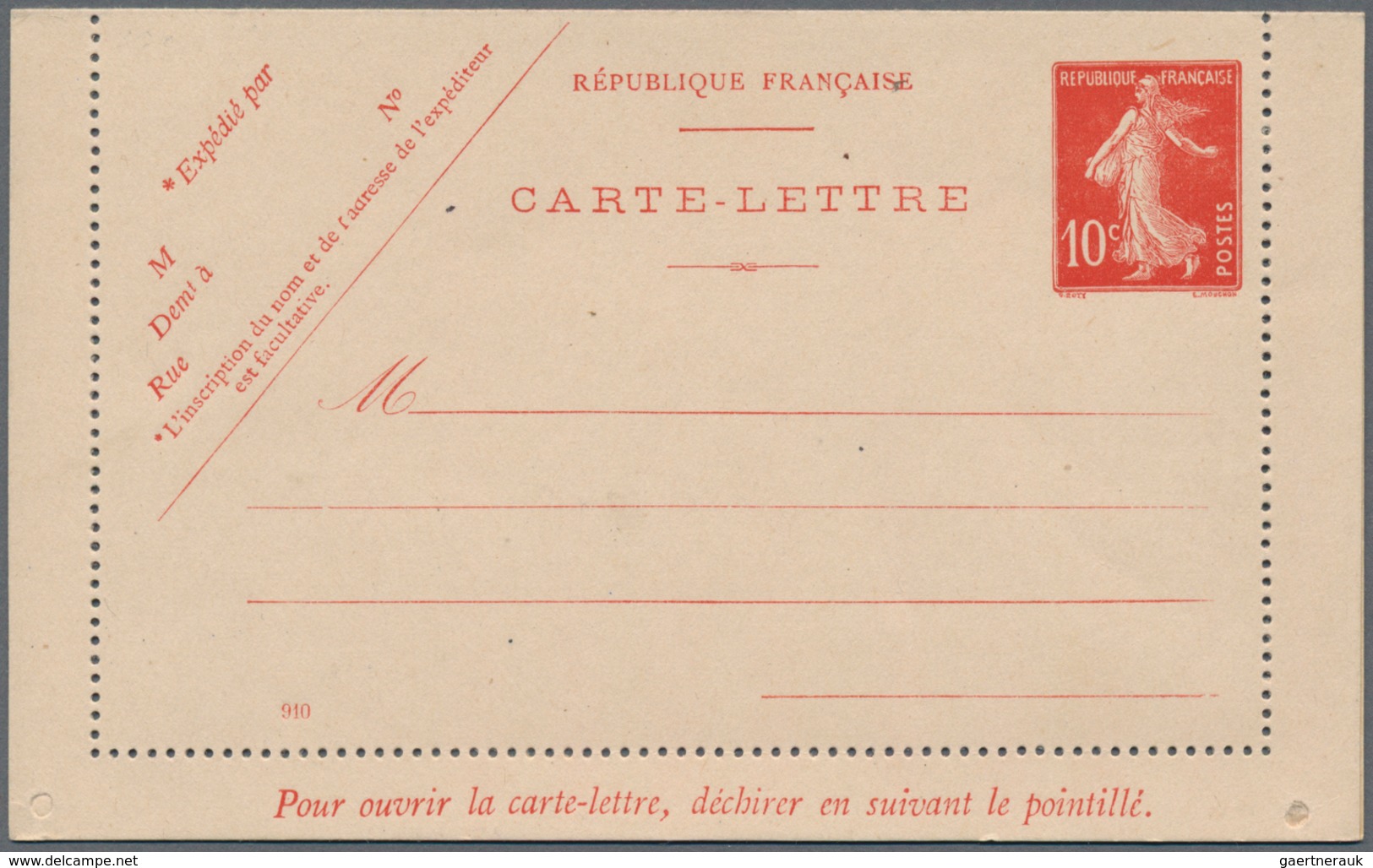 Frankreich - Ganzsachen: 1906/26 Ca. 130 Unused And Used Lettercards, All Type Semeuse Camée, All Wi - Altri & Non Classificati