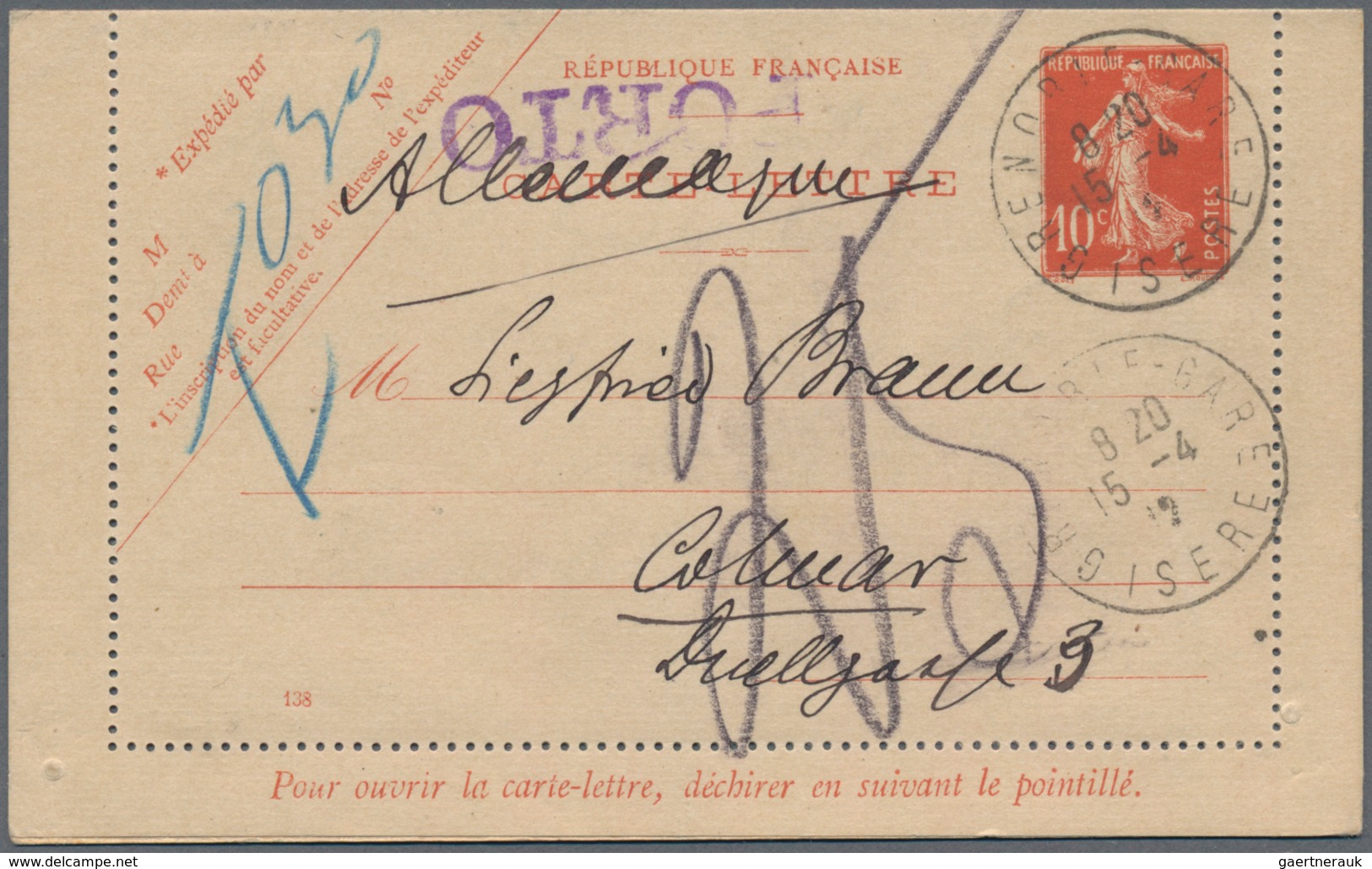 Frankreich - Ganzsachen: 1906/26 Ca. 130 Unused And Used Lettercards, All Type Semeuse Camée, All Wi - Altri & Non Classificati