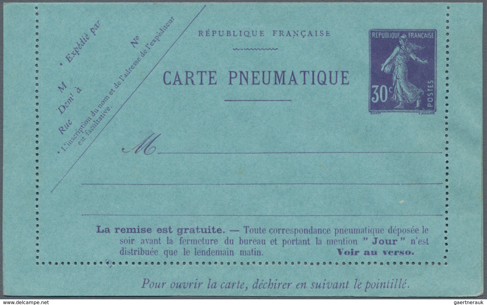 Frankreich - Ganzsachen: 1907/11 12 Unused And Used Lettercards Of The Parisian Tubemail, All Type S - Andere & Zonder Classificatie