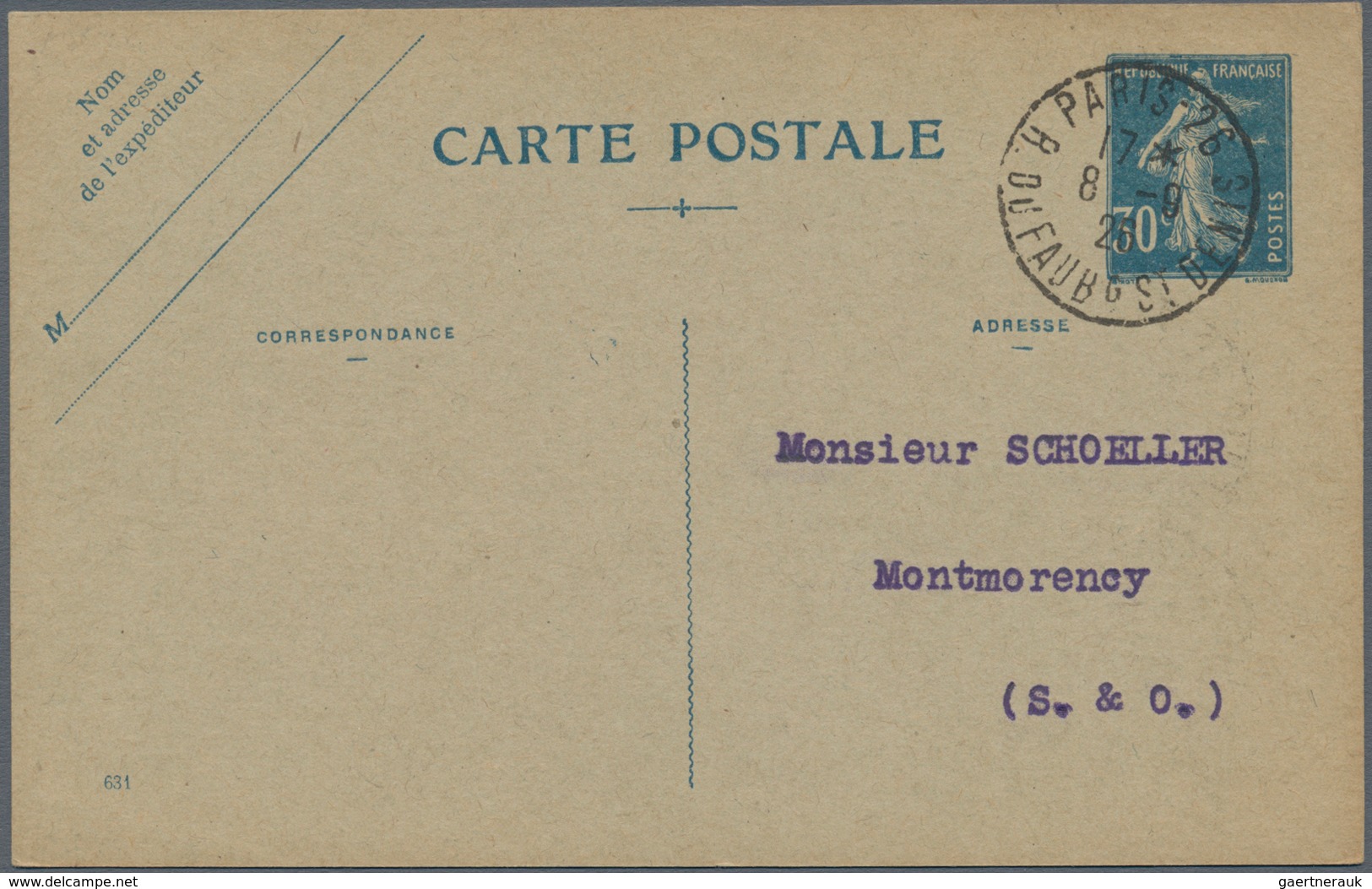 Frankreich - Ganzsachen: 1907/28 Approx. 100 Unused And Used Postal Stationery Postcards, All Type S - Andere & Zonder Classificatie